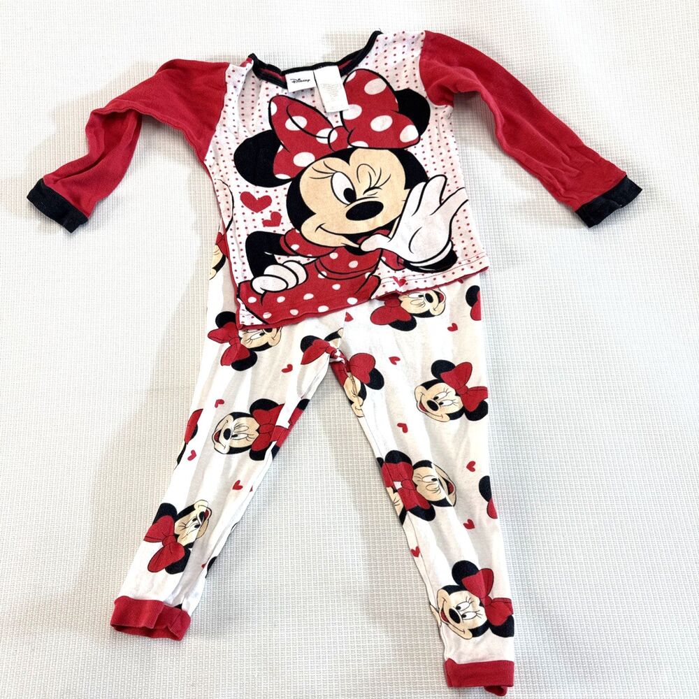 DISNEY Minnie Mouse Lightweight Long Sleeved PJ Set - Size 3T